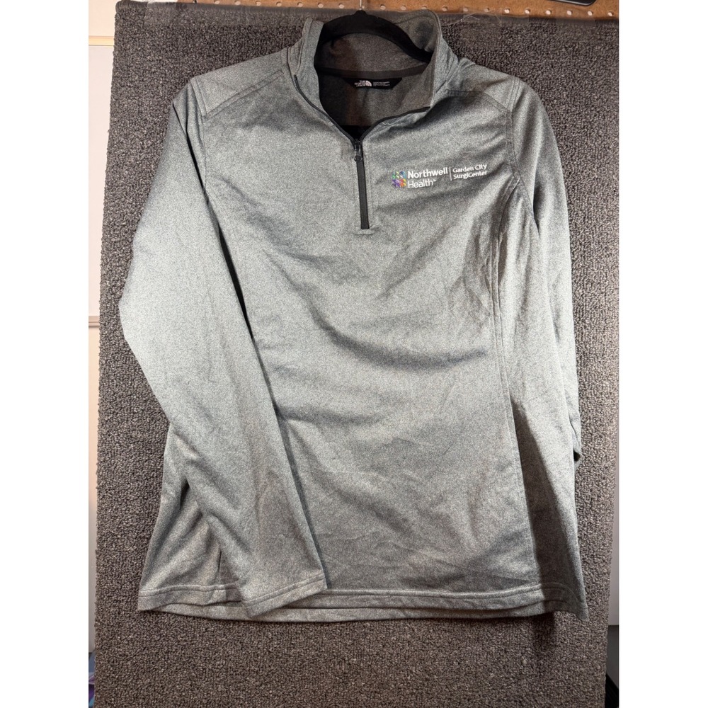 The North Face Quarter Zip Pullover Womens Large Gray Northwell Health Logo
